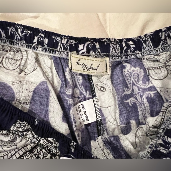 Daisy Island Shorts Bloomers Blue White Elephants India One Size NWT - Picture 3 of 4